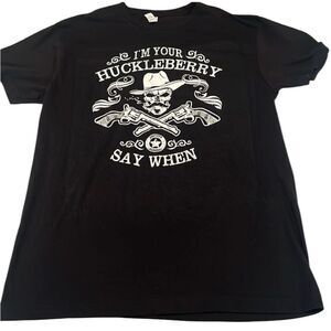 NWOT “I’m your huckleberry say when” Tombstone mens size L short sleeve T-shirt
